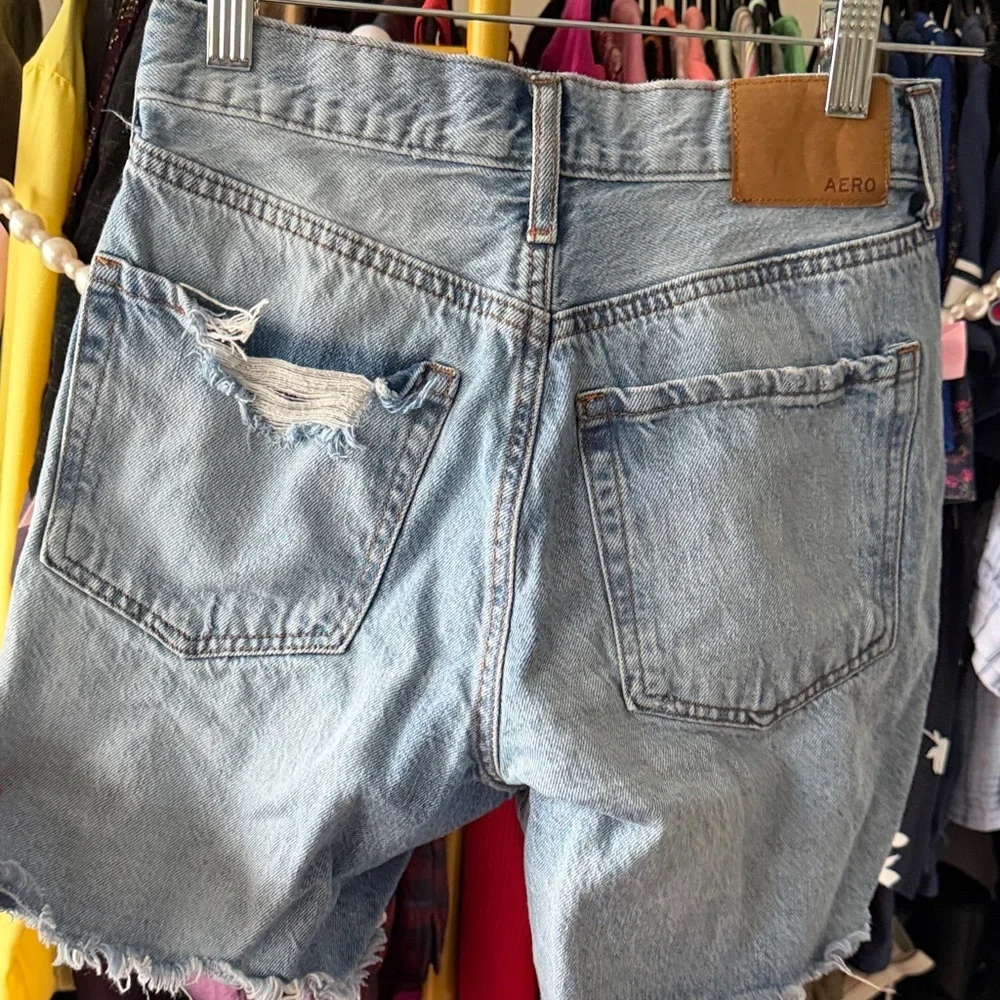 Aeropostale 90s baggy shorts Distressed Denim Shorts size 0
